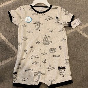 Pirate Themed Romper with Crab on Backside 18 months NWT